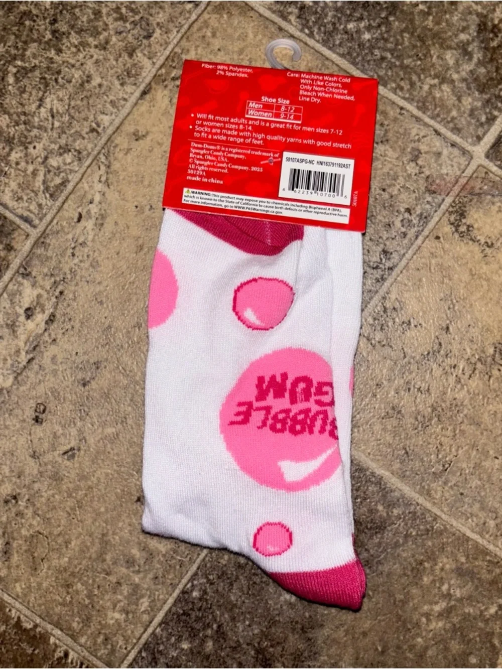 Dum Dums Novelty yCandy Crew Socks - White & Red with Pink Accents